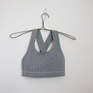 Lululemon grey herringbone criss cross sports bra